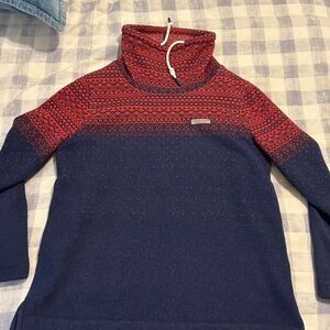 Vineyard Vines Red and Blue Cowl Neck Sweater